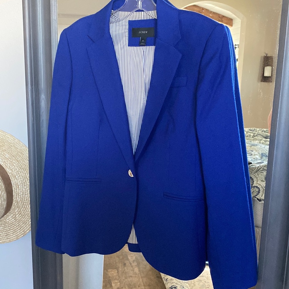 JCrew Womens Blue Blazer with gold buttons